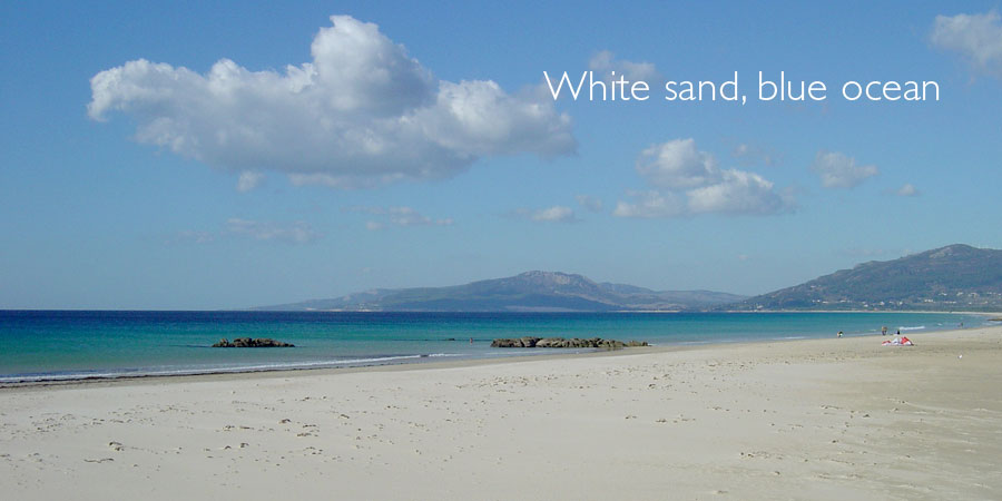 White sand, blue ocean